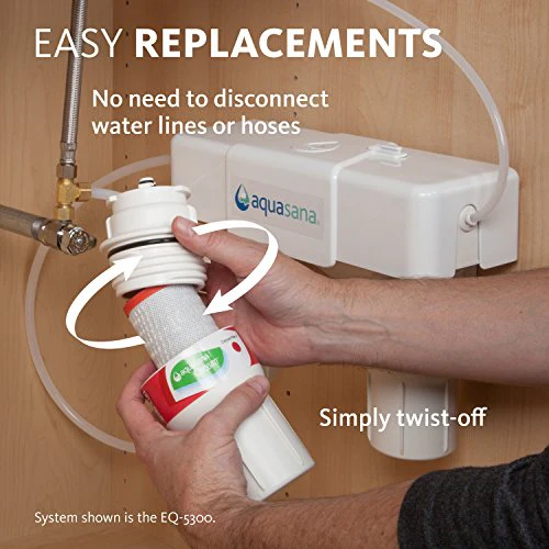 Aquasana Replacement Filter Cartridges for 2-Stage Under Sink Water Filtration System - Filters 99% Of Chlorine - 2 Count - AQ-5200R, Red and Yellow - Image 5