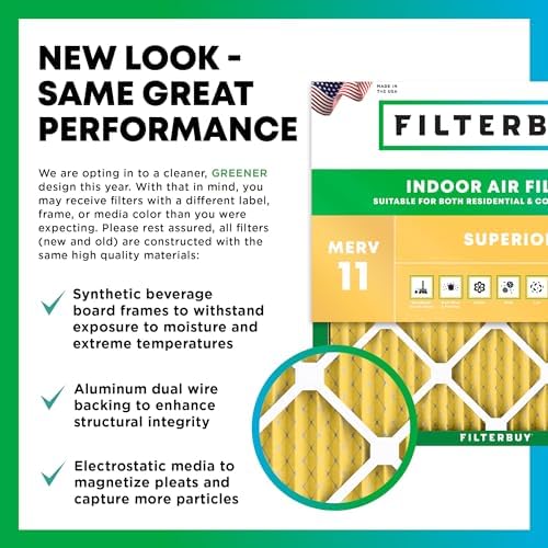 Filterbuy 12x24x1 Air Filter MERV 11 Allergen Defense (6-Pack), Pleated HVAC AC Furnace Air Filters Replacement (Actual Size: 11.50 x 23.50 x 0.75 Inches) - Image 3