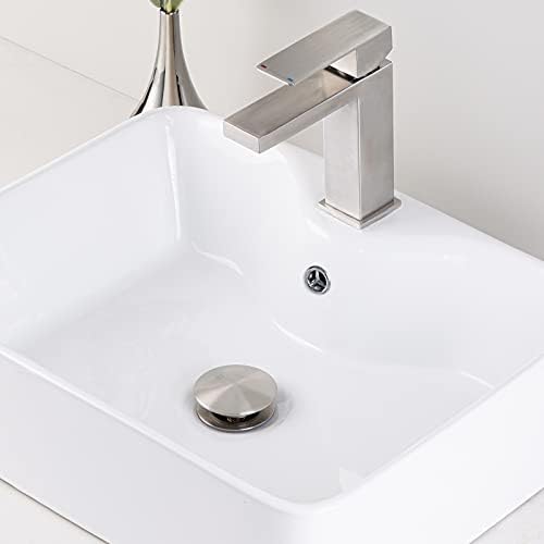 KES Bathroom Vessel Vanity Sink Pop Up Drain Stopper with Overflow for 1.6"-1.9" Sink Hole, All Metal Rustproof Brass and 304 Stainless Steel, Brushed Nickel, S2008A-BN - Image 8