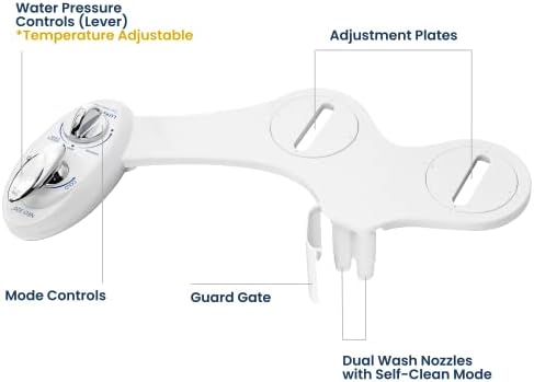 LUXE Bidet NEO 320 - Hot and Cold Water, Self-Cleaning, Dual Nozzle, Non-Electric Bidet Attachment for Toilet Seat, Adjustable Water Pressure, Rear and Feminine Wash, Lever Control (White) - Image 7