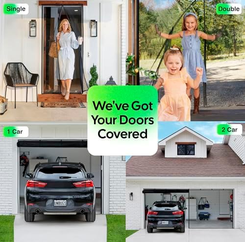 UnBugs Magnetic Screen Door - Fits Doors up to 34 x 82 Inches Max (Item Size 36 x 83) - Pet & Kid Friendly Self-Closing - Hands Free Magnet Closure - Bugs Out & Breeze In - Image 4