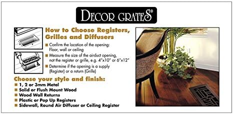 Decor Grates STH612 Classic Collection Floor Register, 6x12 Inches, Textured Black - Image 3