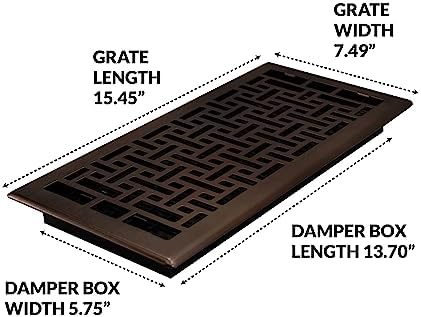 Decor Grates AJH614-RB Oriental Floor Register, 6X14 Inches, Rubbed Bronze Finish - Image 4