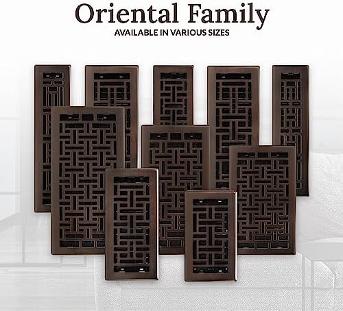 Decor Grates AJH614-RB Oriental Floor Register, 6X14 Inches, Rubbed Bronze Finish - Image 9