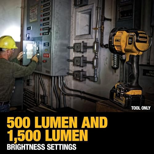 DEWALT 20V MAX LED Work Light, Handheld Spotlight with 508 Yard Distance, Pivoting Head, 1500 Lumens, Cordless, Battery Not Included (DCL043) - Image 5