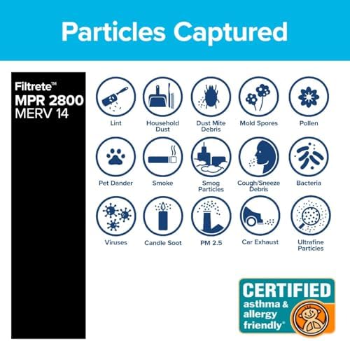 Filtrete 14x25x1 Air Filter, MPR 2800, MERV 14, Healthy Living Ultrafine Particle Reduction 3-Month Pleated 1-Inch Air Filters, 2 Filters - Image 4