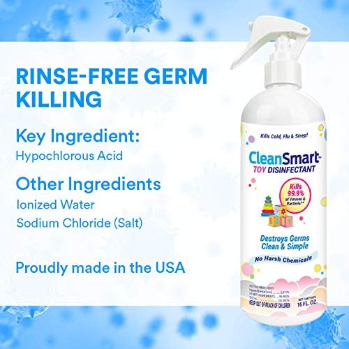 CleanSmart Toy Disinfectant Spray Kills 99.9% of Viruses and Bacteria, Rinse Free, 16 oz Bottle, (Pack of 2) - Image 7