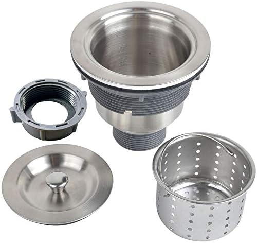 3-1/2 Inch Sink Drain Assembly Kit, Removable Deep Sink Strainer Basket with Sink Stopper/Sealing Lid for Home, Kitchen, Stainless Steel - Image 2