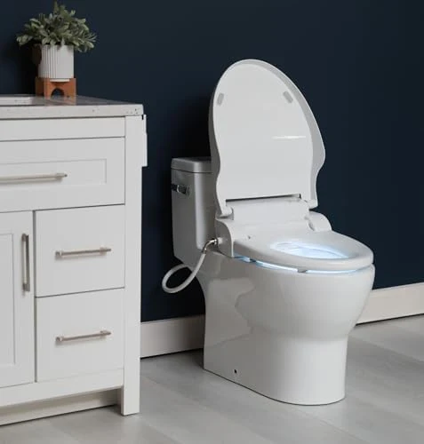 ALPHA BIDET JX2 Elongated Bidet Toilet Seat, White, Endless Warm Water, *NEW* Bowl Mist, LED Light, Quiet Operation, Wireless Remote, Stainless Steel Nozzle, Sittable Lid, 3 Year Warranty - Image 4