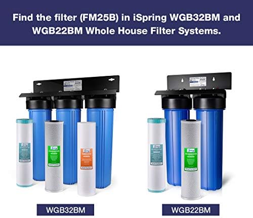 iSpring Whole House Water Filter Cartridge, Iron & Manganese Reducing Water Filter Whole House, 4.5" x 20", Model: FM25B - Image 3