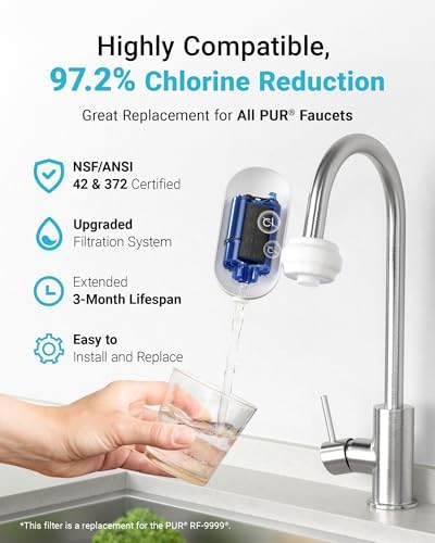 3 Pack Filter Replacement for All PUR®, PUR®PLUS Faucet Filtration Systems, Pur® RF-9999® Faucet Water Filter, NSF Certified, AQUA CREST - Image 3