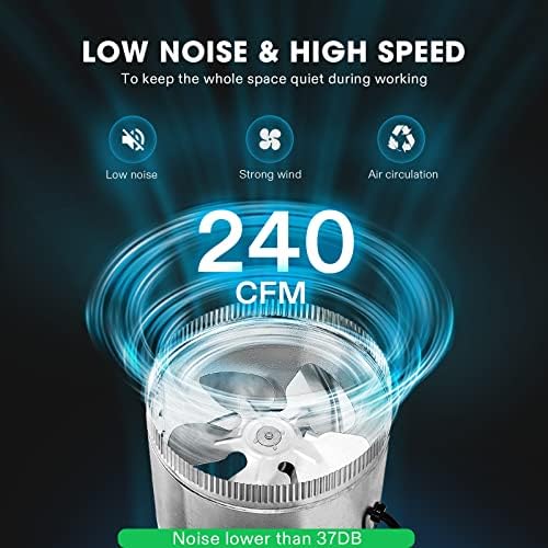 VIVOSUN 6 Inch Inline Duct Fan 240 CFM, HVAC Exhaust Ventilation Fan with Low Noise for Basements, Bathrooms, Kitchens and Attics, Silver - Image 4