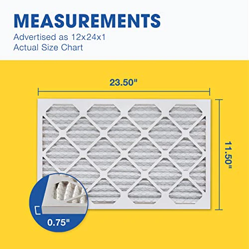 Aerostar 12x24x1 MERV 13 Pleated Air Filter, AC Furnace Air Filter, 6 Pack (Actual Size: 11 3/4" x 23 3/4" x 3/4") - Image 5