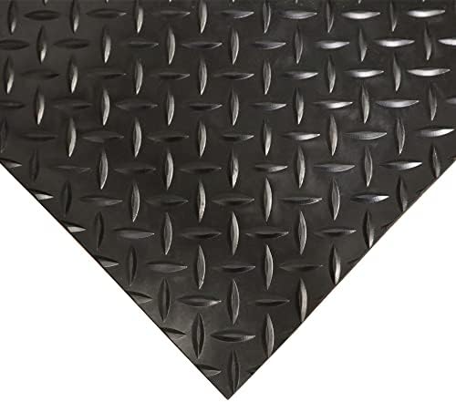 Rubber-Cal Diamond-Plate Rubber Flooring Rolls - 3 mm x 4 ft x 2.5 ft Rolls - Black - Image 2