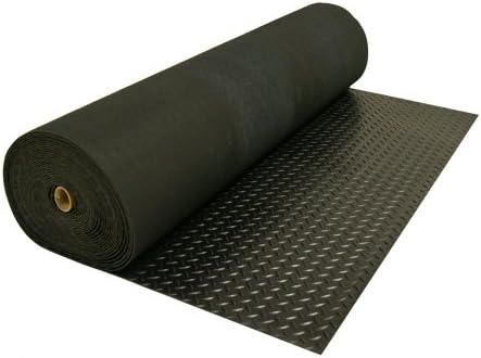 Rubber-Cal Diamond-Plate Rubber Flooring Rolls - 3 mm x 4 ft x 2.5 ft Rolls - Black - Image 4