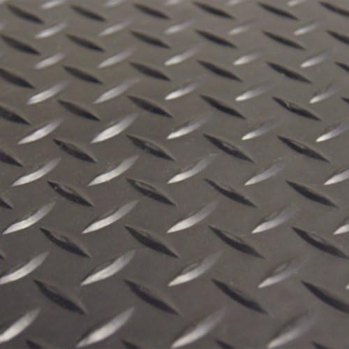Rubber-Cal Diamond-Plate Rubber Flooring Rolls - 3 mm x 4 ft x 3 ft Rolls - Black - Image 3