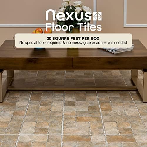 Nexus Self Adhesive 12-Inch Vinyl Floor Tiles, 20 Tiles - 12" x 12", Quartose Granite Pattern - Peel & Stick, DIY Flooring for Kitchen, Dining Room, Bedrooms & Bathrooms by Achim Home Decor - Image 2