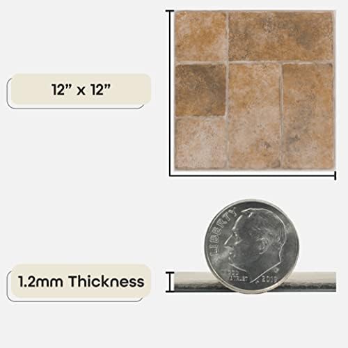 Nexus Self Adhesive 12-Inch Vinyl Floor Tiles, 20 Tiles - 12" x 12", Quartose Granite Pattern - Peel & Stick, DIY Flooring for Kitchen, Dining Room, Bedrooms & Bathrooms by Achim Home Decor - Image 3