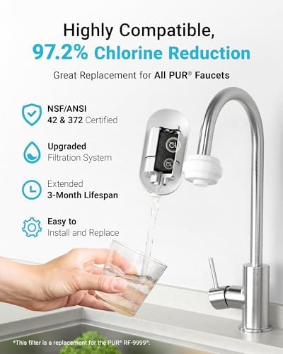 AQUACREST RF3375 NSF Certified Water Filter, Compatible with Pur® RF-3375 (RF33752V2) Faucet Replacement Water Filter, PUR®, PUR®PLUS Faucet Filtration Systems (3 Count, Packing May Vary) - Image 3