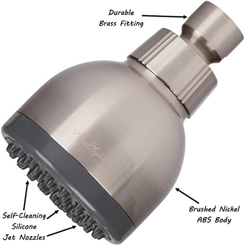 Aqua Elegante High Pressure Showerhead Brushed Nickel - Best Wall Mount, Bathroom, RV Shower Head For Low Flow Showers, 2.5 GPM - Brushed Nickel - Image 5