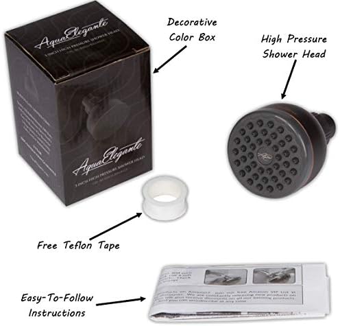 Aqua Elegante High Pressure Shower Head Bronze - Best Pressure Boosting, Wall Mount, Bathroom Showerhead For Low Flow Showers, 2.5 GPM - Oil-Rubbed Bronze - Image 7