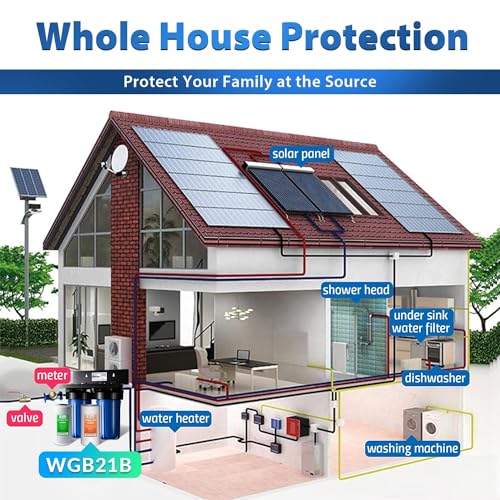 iSpring WGB21B 2-Stage Whole House Water Filtration System, with 10" x 4.5" Sediment CTO(Chlorine, Taste, and Odor) Filter, 1" Inlet/Outlet - Image 7