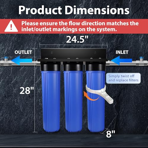 iSpring Whole House Water Filter System, Reduces Iron, Manganese, Chlorine, Sediment, Taste, and Odor, 3-Stage Iron Filter Whole House, Model: WGB32BM - Image 4