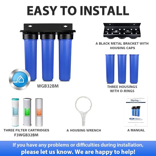 iSpring Whole House Water Filter System, Reduces Iron, Manganese, Chlorine, Sediment, Taste, and Odor, 3-Stage Iron Filter Whole House, Model: WGB32BM - Image 7