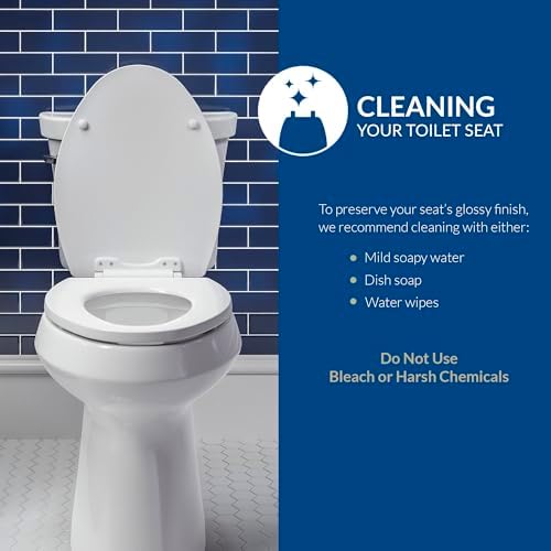 Mayfair Cameron Black Toilet Seat, Non Slip Heavy Duty Wood, Easy Clean, Made in USA, Round - Image 6