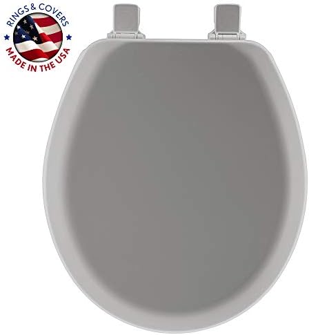 Mayfair Cameron Silver Toilet Seat, Non Slip Heavy Duty Wood, Easy Clean, Round - Image 2