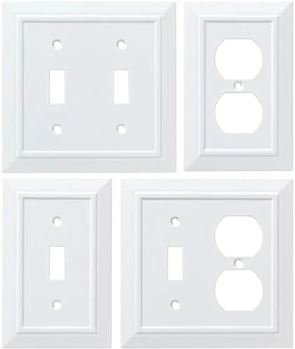 Franklin Brass Classic Architecture (3-Pack) Outlet Covers Pure White 1-Gang Wall Plate Single Duplex Switch Plates Electrical Guard W35242V-PW-C - Image 8