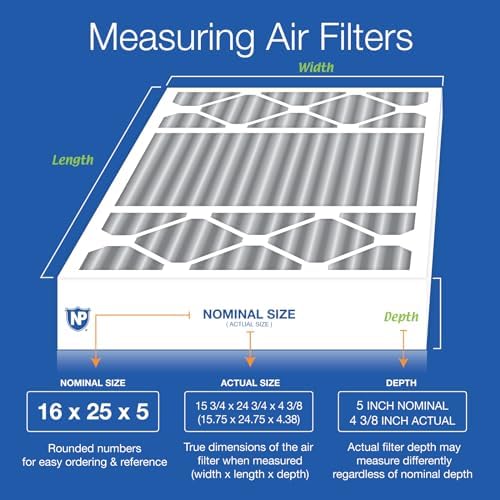 Nordic Pure 16x25x5 (15_3/4 x 24_3/4 x 4_3/8) Honeywell Replacement Air Filters MERV 12 Plus Carbon 2 Pack - Image 2