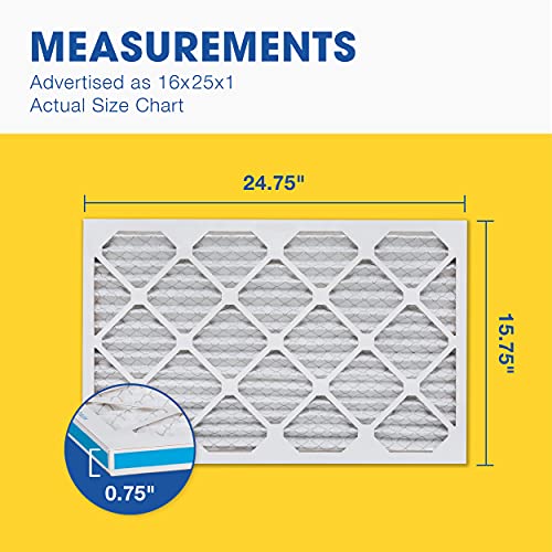 Aerostar 16x25x1 MERV 11 - 6 Count - Pleated HVAC, Furnace & Air Conditioner Filters - Removes Dust, Cold & Flu Germs, Lint, Mold, Pet Dander, Allergy-Causing Pollen, Smog & Smoke - Image 5