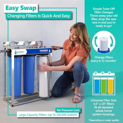 EXPRESS WATER FLTWH2045CGS1 Whole House Replacement Water Filter Set, 3 Count (Pack of 1), White - Image 5
