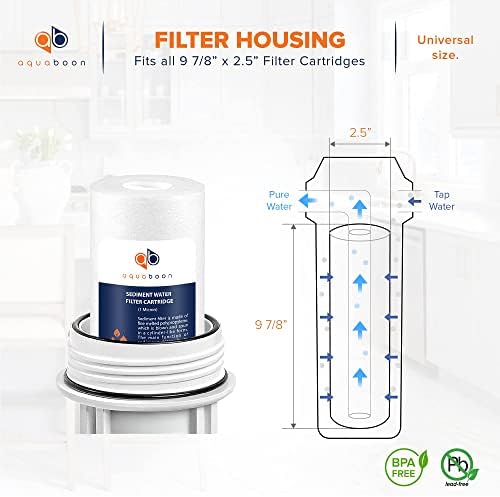 Aquaboon 1 Micron Whole House Sediment Filter 10 x 2.5 for RO & Well Water Filters Replacement Cartridges Compatible with AP110, WHKF-GD05, 6 Pack - Image 2