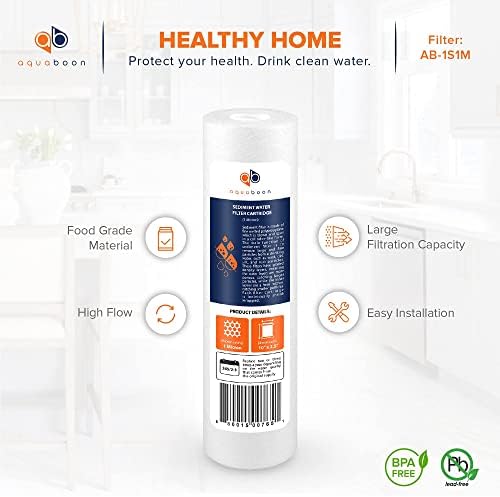 Aquaboon 1 Micron Whole House Sediment Filter 10 x 2.5 for RO & Well Water Filters Replacement Cartridges Compatible with AP110, WHKF-GD05, 25 Pack - Image 4