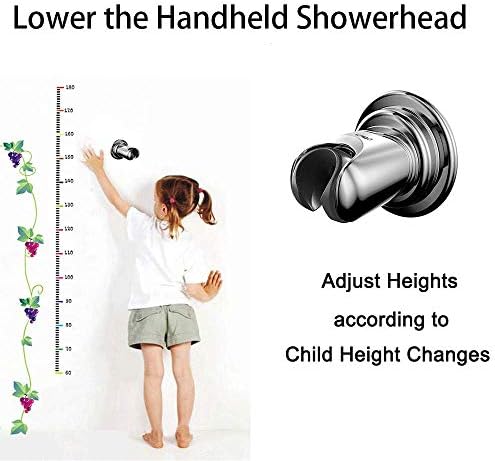 BOPai Vacuum Suction Cup Shower Head Holder, Adjustable 20 Degrees from The Wall - Chrome - Image 2