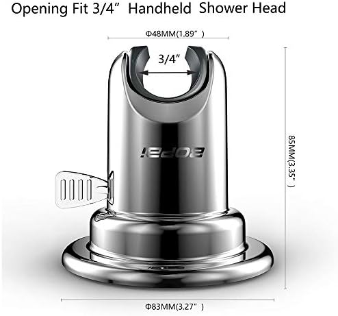 BOPai Vacuum Suction Cup Shower Head Holder, Adjustable 20 Degrees from The Wall - Chrome - Image 3