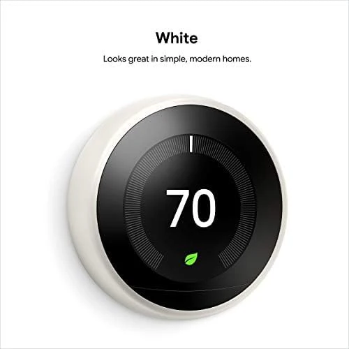 Google Nest Learning Thermostat - 3rd Gen (2015) - Programmable Smart Thermostat for Home - Works with Alexa - White - Image 3