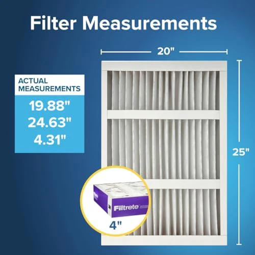 Filtrete 20x25x4(SlimFit), AC Furnace Air Filter, MPR 1550 DP, Healthy Living Ultra Allergen Deep Pleat, 4-Pack, Fits Lennox & Honeywell Devices (exact dimensions 19.5 x 24.5 x 3.75) - Image 2