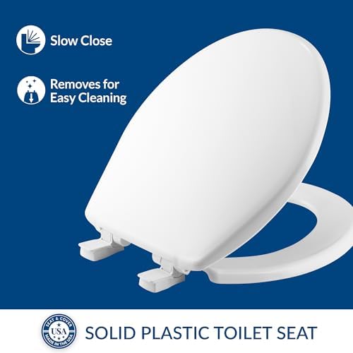 Bemis 730SLEC Slow Close Toilet Seat, Easy Clean Hinges and Durable Plastic Seat, Made in USA, Round, White - Image 2