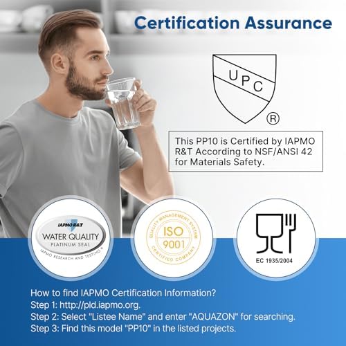 PUREPLUS 5 Micron 10" x 2.5" Whole House Sediment Home Water Filter Cartridge Replacement for Any 10 inch RO Unit, Culligan P5, Aqua-Pure AP110, Dupont WFPFC5002, CFS10, WHKF-G05, 4Pack - Image 2