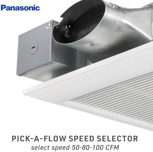 Panasonic WhisperValue Ceiling/Wall Mount Bathroom Exhaust Fan, 50-80-100 CFM, FV-0510VS1 - Image 2