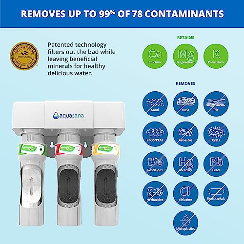 Aquasana Under Sink Water Filter System - Reduces PFAS, Lead, & Chlorine in Drinking Water - Under Counter Claryum Filtration for Kitchen - 3-Stage Max Flow - Chrome Faucet - AQ-5300+.56 - Image 4