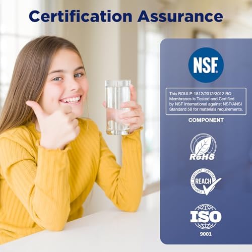 Membrane Solutions 75 GPD RO Membrane, Reverse Osmosis Membrane Element 11.75" x 1.75" Water Filter Replacement for Undersink Home Drinking RO Water Filtration System - Image 2