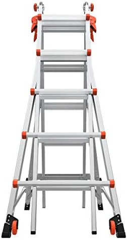 Little Giant Ladders, Velocity with Ratchet Levelers, M22, 22 Ft, Multi-Position Ladder, Aluminum, Type 1A, 300 lbs Weight Rating, (15422-801) - Image 8