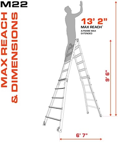 Little Giant Ladders Velocity, 17-Ft Folding Multi-Position Ladder, Aluminum, 300 lb Load Capacity, Type 1A Extra Heavy Duty, 18-Ft Reach, with Ratchet Levelers and Wheels (15417-801) - Image 3