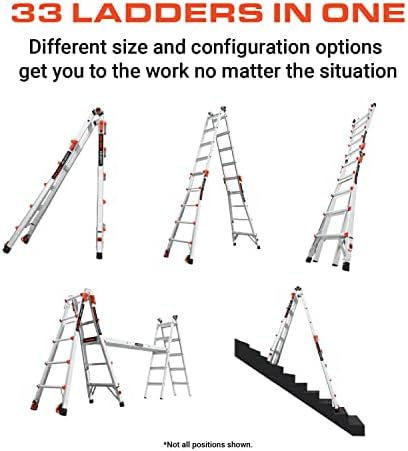 Little Giant Ladders Velocity, 17-Ft Folding Multi-Position Ladder, Aluminum, 300 lb Load Capacity, Type 1A Extra Heavy Duty, 18-Ft Reach, with Ratchet Levelers and Wheels (15417-801) - Image 5