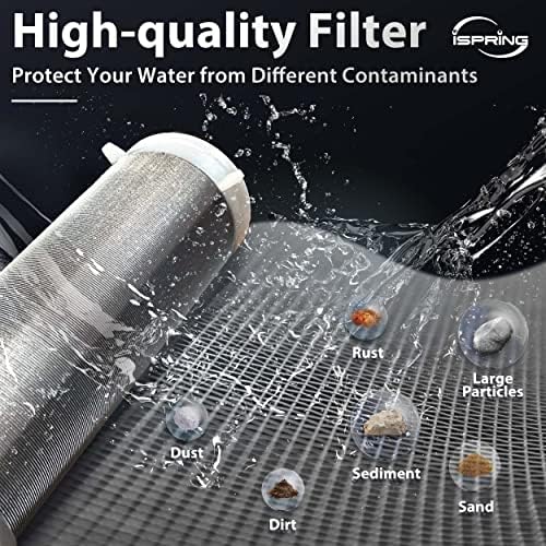 iSpring WSP-100 Reusable Whole House Spin Down Sediment Water Filter, 100 Micron Flushable Prefilter Filtration, 1" MNPT + 3/4" FNPT, Brass - Image 2