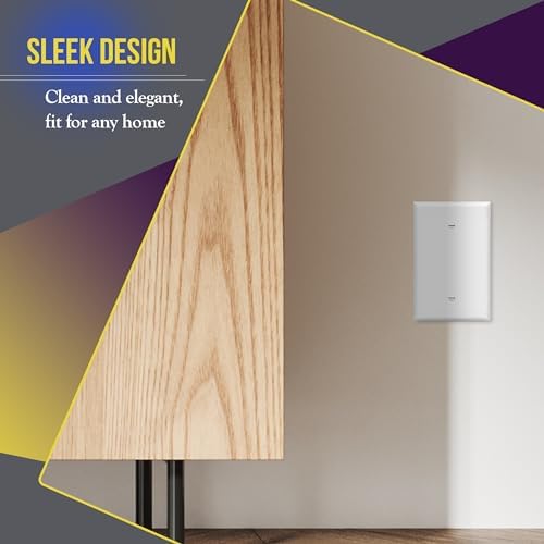 ENERLITES Oversized Blank Wall Plate, Jumbo Blank Outlet Covers, Over-Size 1-Gang 5.51" x 3.50", Unbreakable Polycarbonate Thermoplastic, UL Listed, 8801O-W-10PCS, Gloss Finish, White (10 Pack) - Image 3